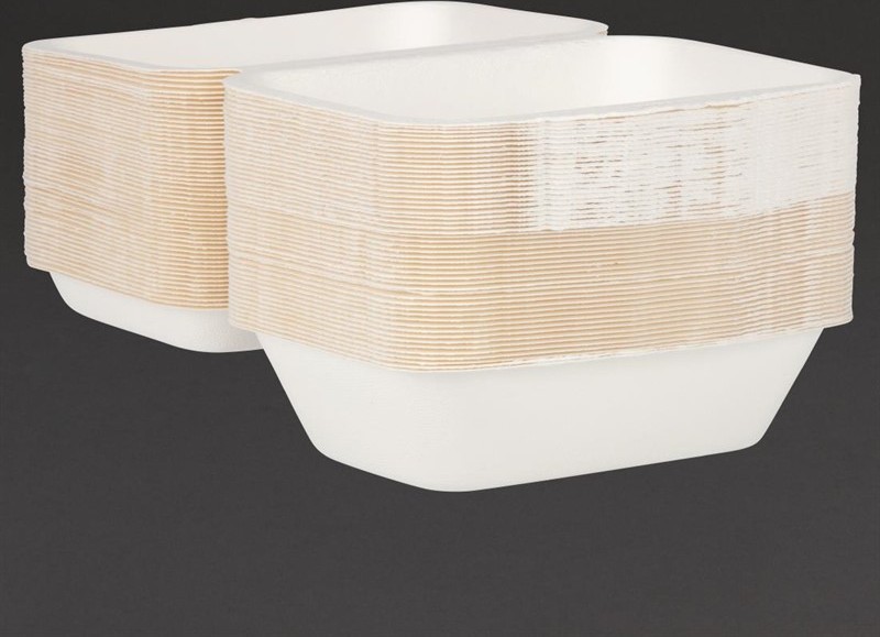  Fiesta Green Compostable Bagasse Hinged Food Containers 182mm 