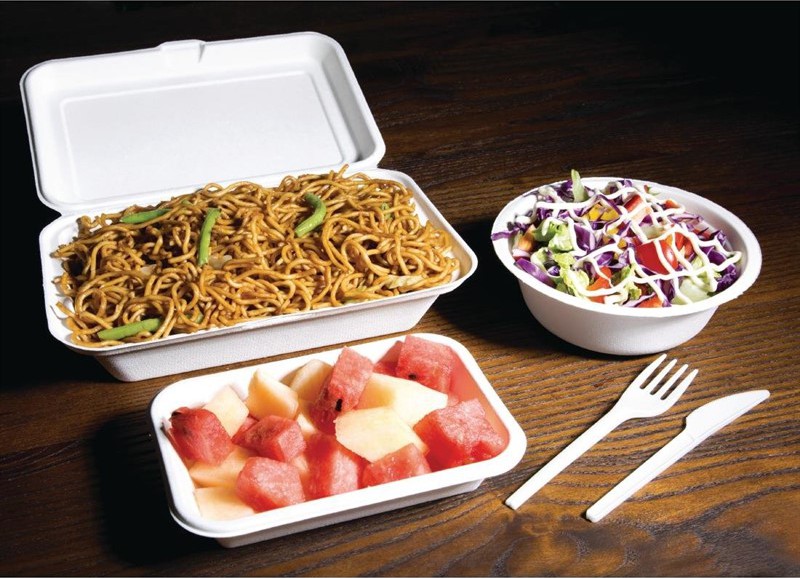  Fiesta Green Compostable Bagasse Hinged Food Containers 248mm 