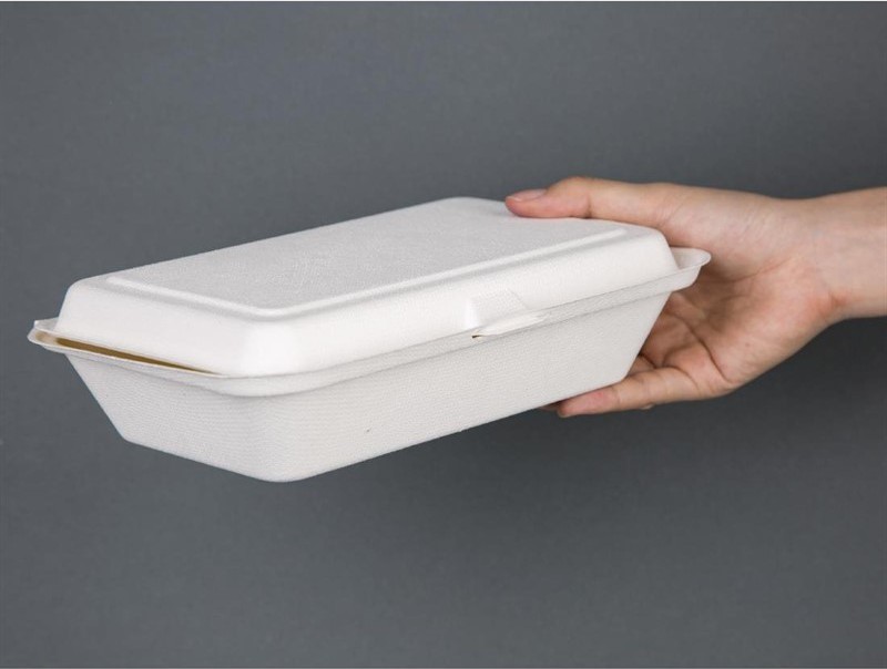  Fiesta Green Compostable Bagasse Hinged Food Containers 248mm 