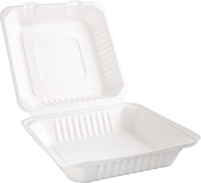  Fiesta Green Compostable Bagasse Hinged Food Containers 236mm (Pack of 200) 