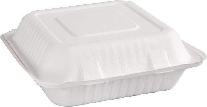  Fiesta Green Compostable Bagasse Hinged Food Containers 236mm (Pack of 200) 