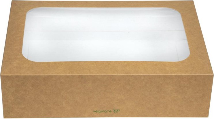  Vegware Compostable Sandwich Platters With Lid Regular (Pack of 50) 