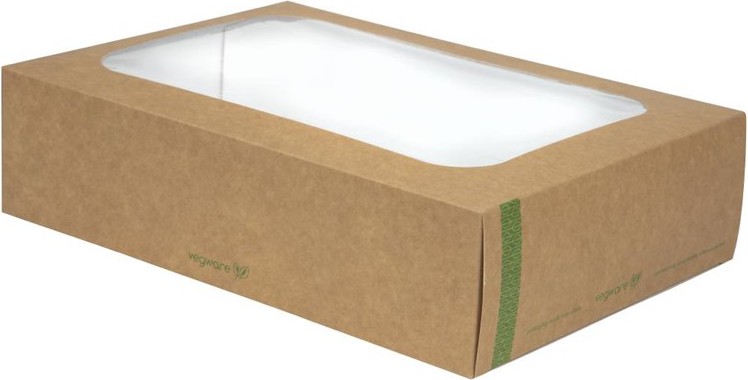  Vegware Compostable Sandwich Platters With Lid Regular (Pack of 50) 