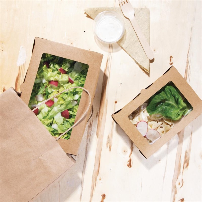  Fiesta Salad Box with PET Window 700ml (Pack of 200) 