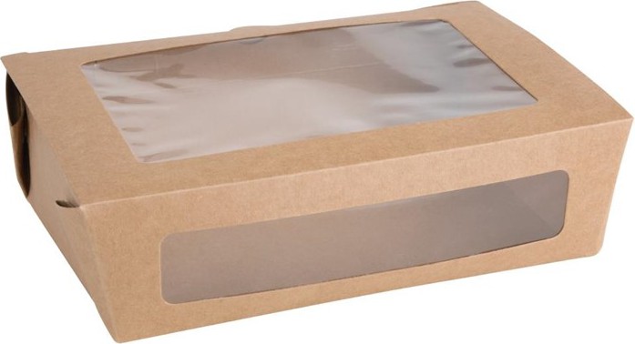  Fiesta Salad Box with PET Window 1600ml (Pack of 100) 