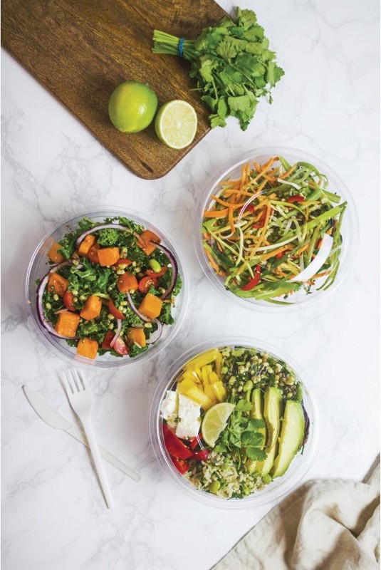  Vegware 185-Series Compostable Bon Appetit Wide PLA Salad Bowls 24oz (Pack of 300) 