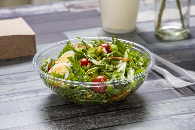  Vegware 185-Series Compostable Bon Appetit Wide PLA Salad Bowls 24oz (Pack of 300) 
