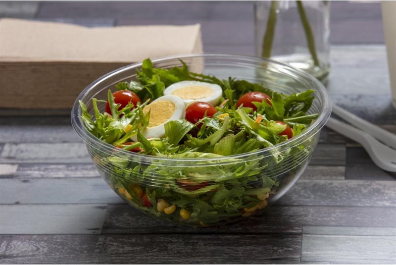  Vegware 185-Series Compostable Bon Appetit Wide PLA Salad Bowls 32oz (Pack of 300) 