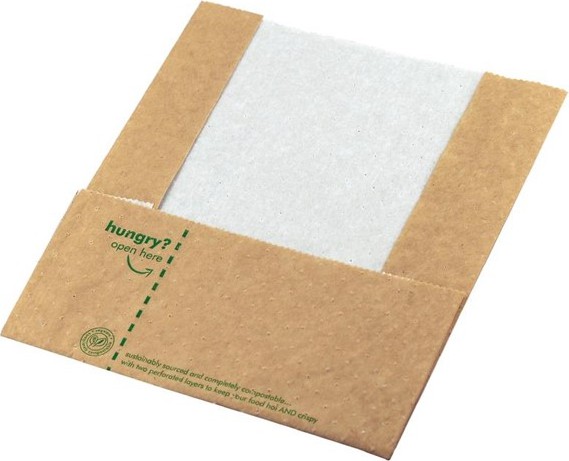  Vegware Compostable Kraft Panini Bags (Pack of 500) 