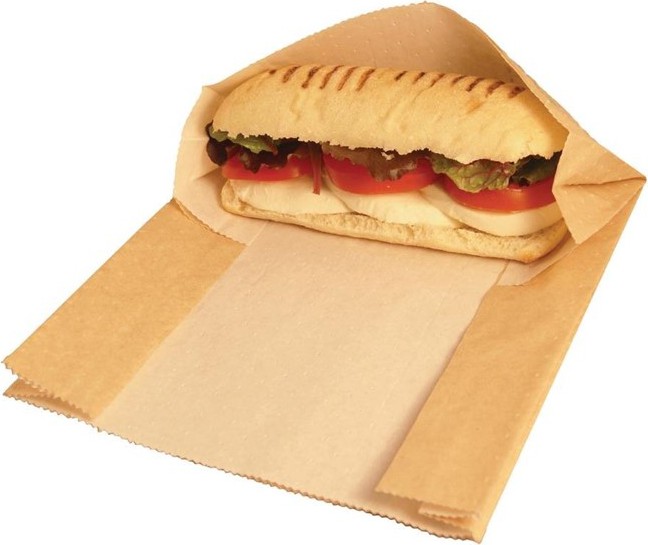  Vegware Compostable Kraft Panini Bags (Pack of 500) 