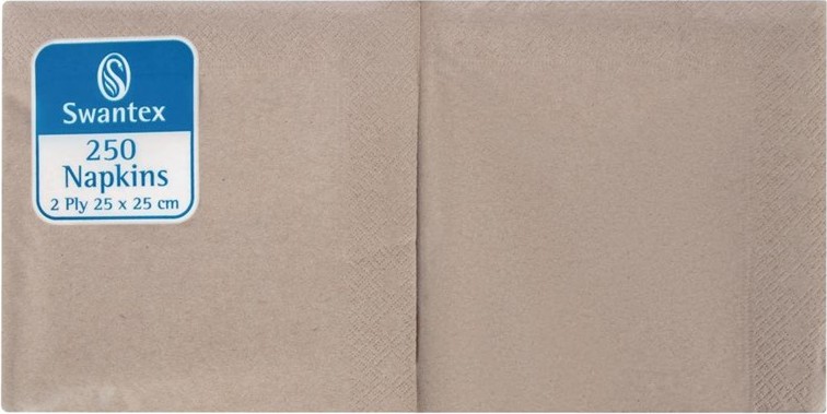  Gastronoble Compostable Kraft Cocktail Napkins 250mm (Pack of 2000) 