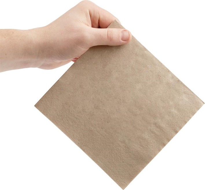  Fiesta Recycled Kraft Lunch Napkins 330mm (Pack of 2000) 