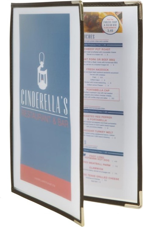  Securit Crystal Double Sided Menu Cover A4 Double (Pack of 3) 