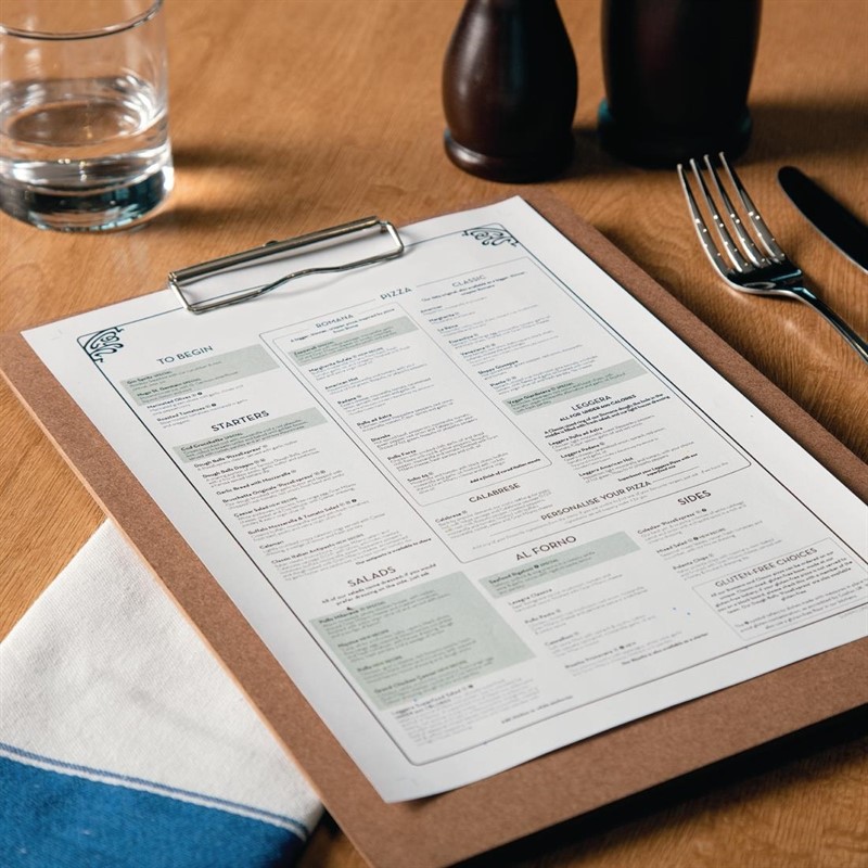  Olympia Wooden Menu Presentation Clipboard A4 