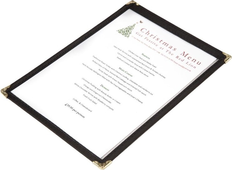  Olympia American Style Menu Cover Black A5 