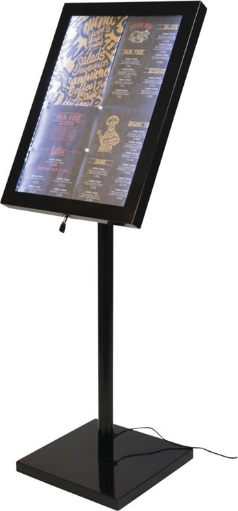  Securit LED Menu Display Case Black 