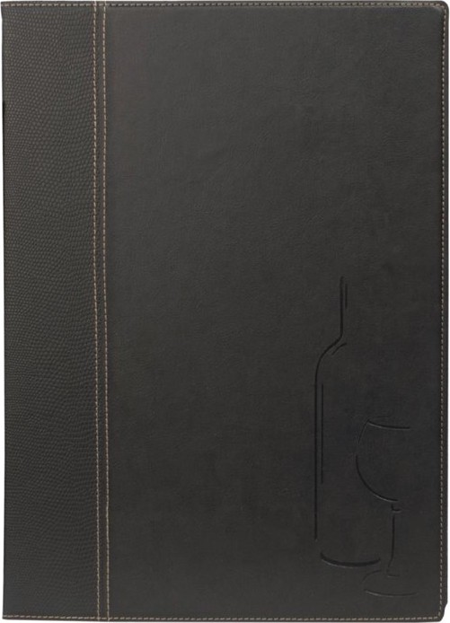  Securit Contemporary Wine List Cover Black A4 