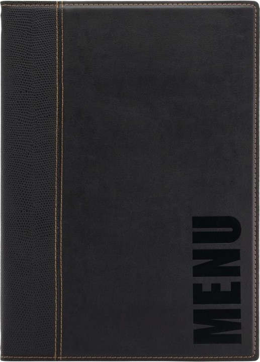  Securit Contemporary Menu Cover Black A4 