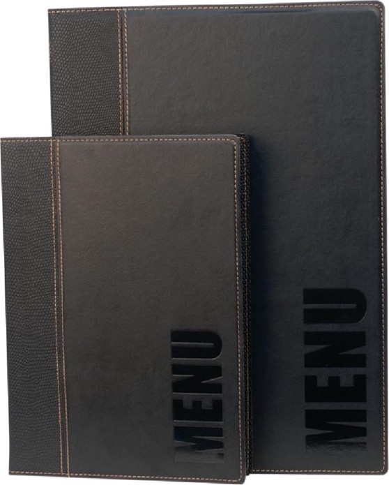  Securit Contemporary Menu Cover Black A4 