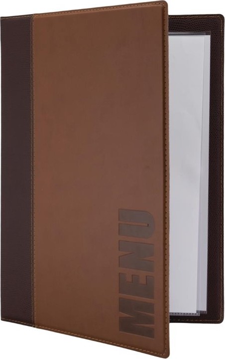  Securit Contemporary Menu Cover Tan A4 