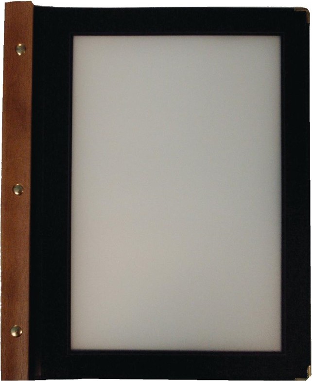  Securit Wood Spine American Style Menu Cover A4 Black 