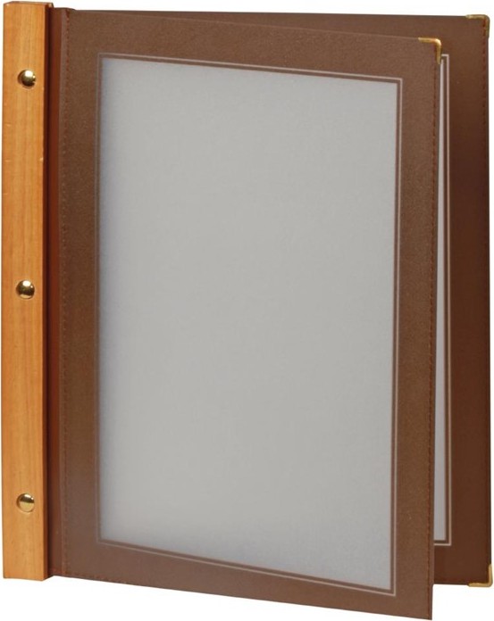  Securit Brown Edge Menu Cover Inserts (Pack of 5) 