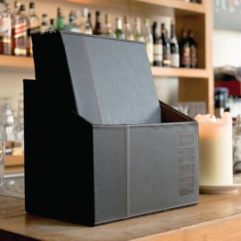  Securit Contemporary Menu Covers and Storage Box A4 Black (Pack of 20) 