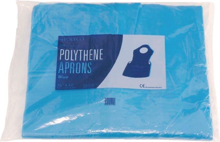  Gastronoble Disposable Polythene Bib Aprons Blue (Pack of 100) 