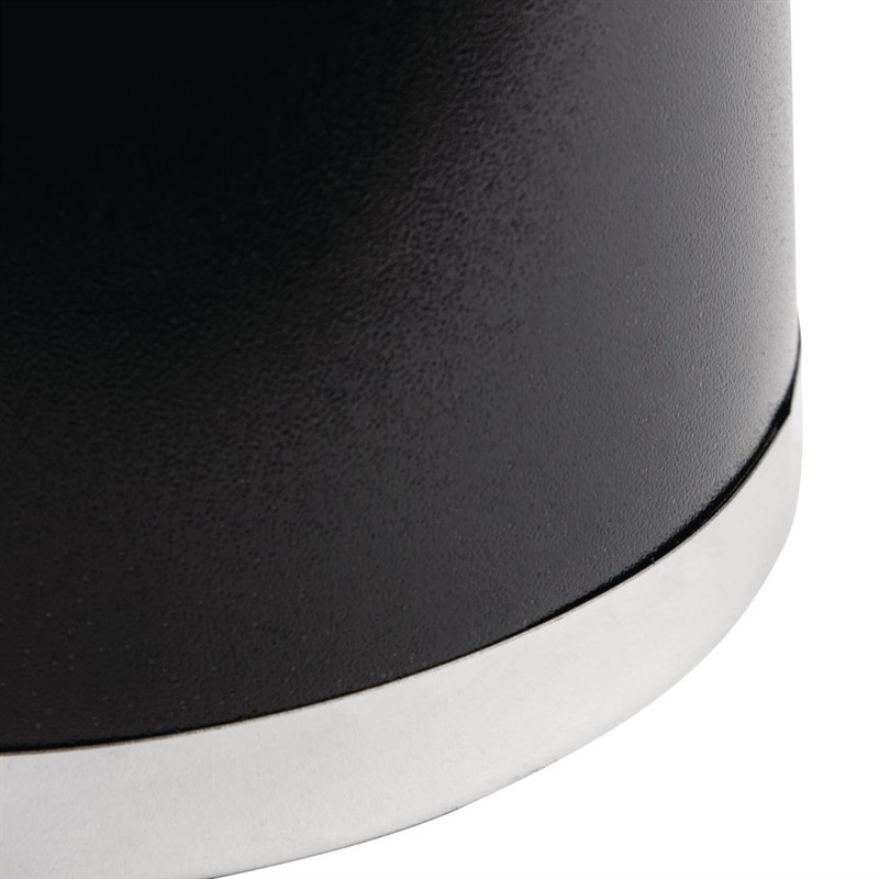  Bolero Black Waste Paper Bin with Silver Rim 