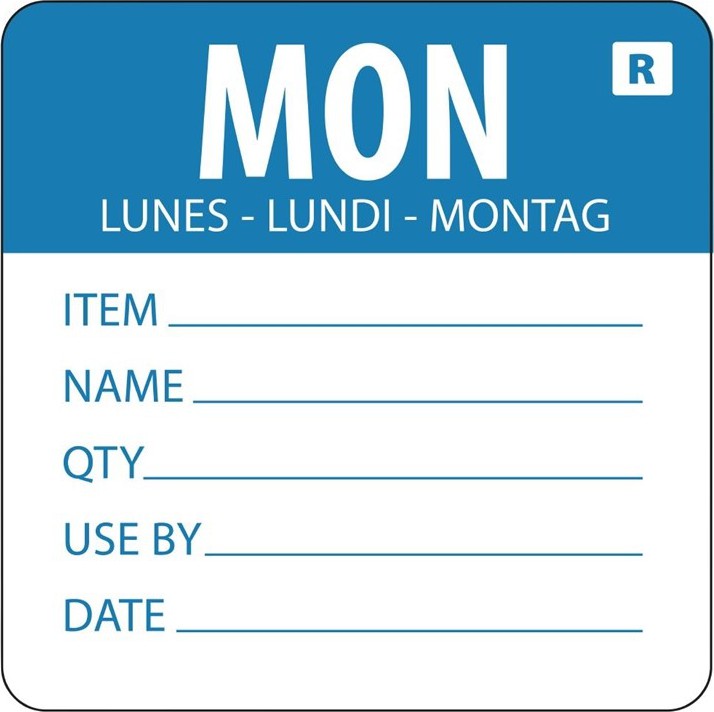  Vogue Removable Day of the Week Label Monday (Pack of 500) 
