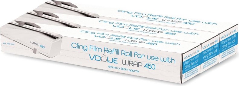  Vogue Cling Film Refills for Wrap450 Dispenser (Pack of 3) 