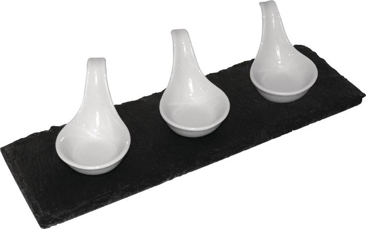  Olympia Natural Slate Rectangular Display Trays 300mm (Pack of 4) 
