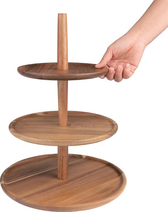  Olympia Acacia 3-Tier Stand 305(&Oslash;) x 395(H)mm 