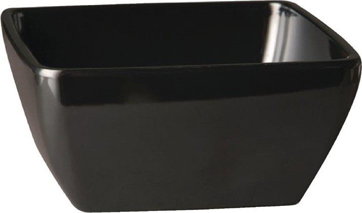  APS Pure Melamine Black Square Bowl 125mm 