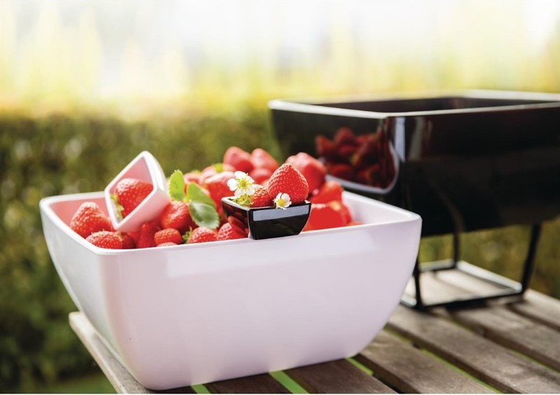  APS Pure Melamine Black Square Bowl 125mm 