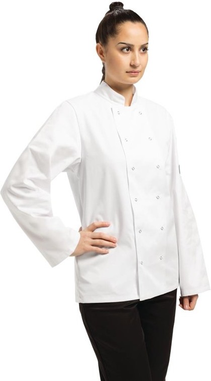  Whites Vegas Unisex Chef Jacket Long Sleeve White - 