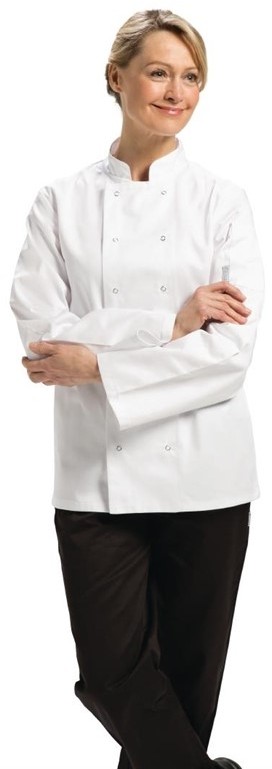  Whites Vegas Unisex Chef Jacket Long Sleeve White - 