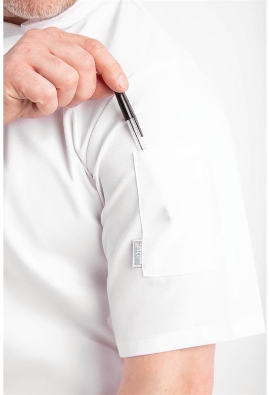  Whites Vegas Unisex Chef Jacket Short Sleeve White - 