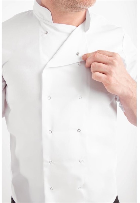  Whites Vegas Unisex Chef Jacket Short Sleeve White - 
