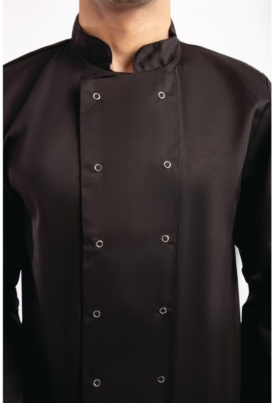  Whites Vegas Unisex Chef Jacket Long Sleeve Black - 