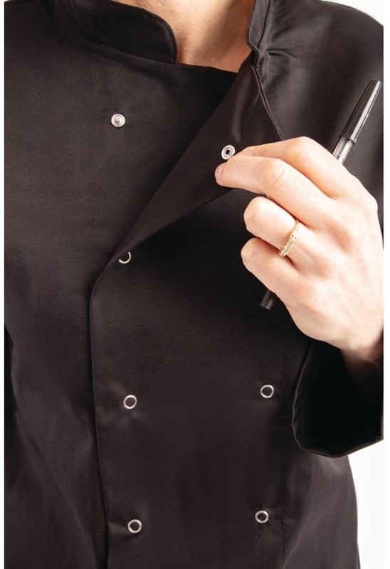  Whites Vegas Unisex Chef Jacket Long Sleeve Black - 