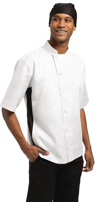  Whites Nevada Black and White Unisex Chefs Jacket 