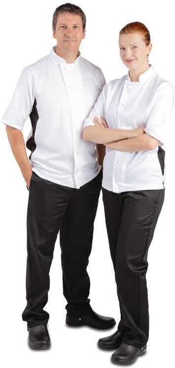  Whites Nevada Black and White Unisex Chefs Jacket 