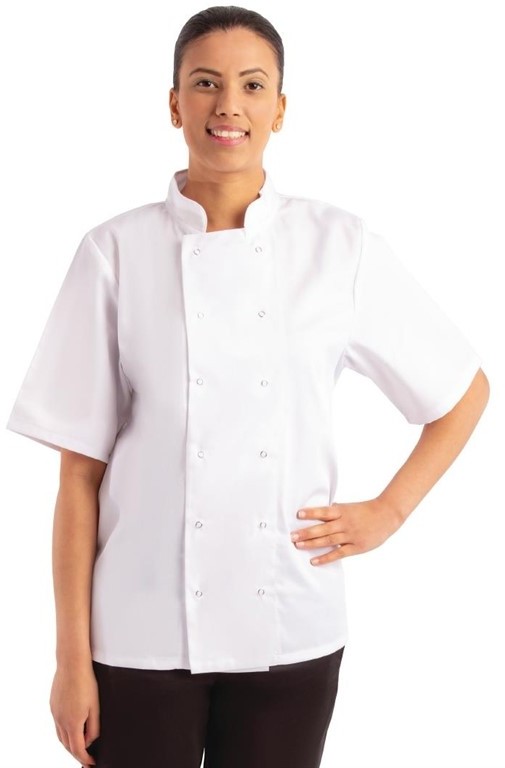  Whites Boston Unisex Short Sleeve Chefs Jacket White 