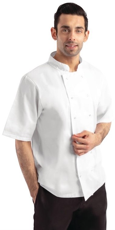  Whites Boston Unisex Short Sleeve Chefs Jacket White 