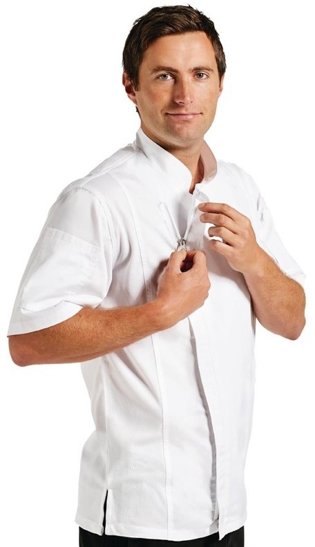  Chef Works Springfield Zipper Mens Chefs Jacket White 