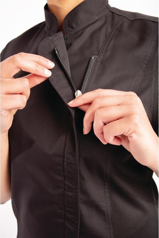  Chef Works Womens Springfield Zip Chefs Jacket Black 