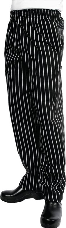  Chef Works Designer Baggy Pant Black and White Striped 
