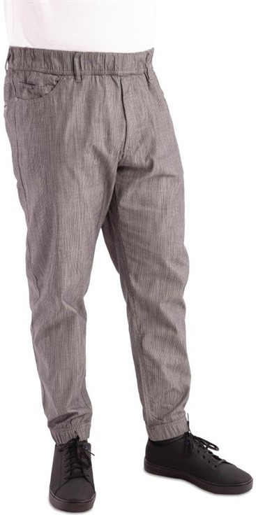  Chef Works Jogger 257 Black and White Fine Stripe 