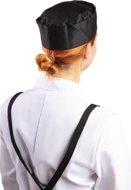  Whites Chefs Skull Cap Polycotton Black - 